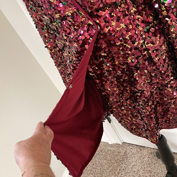 Sequin Wrap Dress in Multicolor by [Brand] - Picture 4 of 11